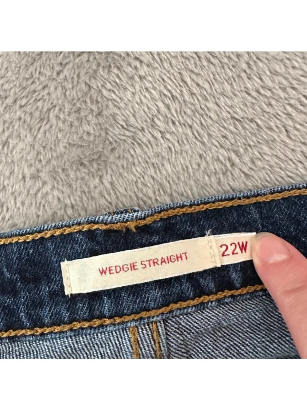 Levis Wedgie Straight Leg Jeans Womens size 22W Dark Wash Button Fly